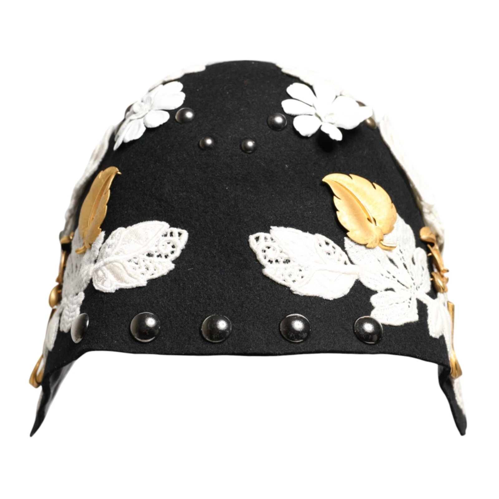 DOLCE & GABBANA Hat Black Wool White Floral Gold Leaf Cloche One Size 1500usd
Opens in a new window