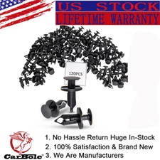 120pcs 8mm Bumper Clips Auto Car Hole Plastic Rivets Fastener Fender Push