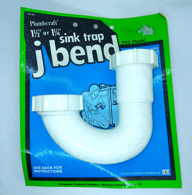 New) Plumbcraft Sink Trap J-Bend (1-1/2 or 1-1/4) PVC Plastic | eBay