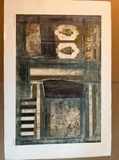 Original Mixed Media Collage  “Palace Garden” On Acid Free Paper  By Linda XL