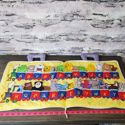 ABCs 26 Felt Finger Puppets MY ALPHABET ALBUM TRAIN Fabric Travel Carrier Zips - Picture 2 of 9