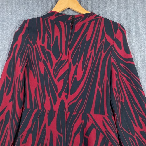 Veronika Maine Dress Womens 8 Black Red A Line Formal Evening Career Corporate - Picture 13 of 14