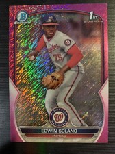 EDWIN SOLANO 2023 BOWMAN CHROME 1ST FUCHSIA SHIMMER PINK #/199 FREE SHIP #169