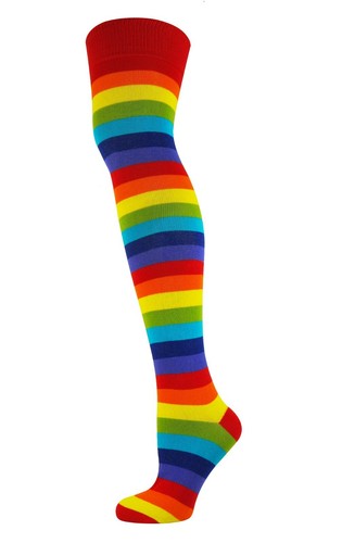 Mysocks Over Knee Stripe Socks, Seamless Toe, Finest Combed Cotton, UK Size 5-9 - Picture 2 of 25