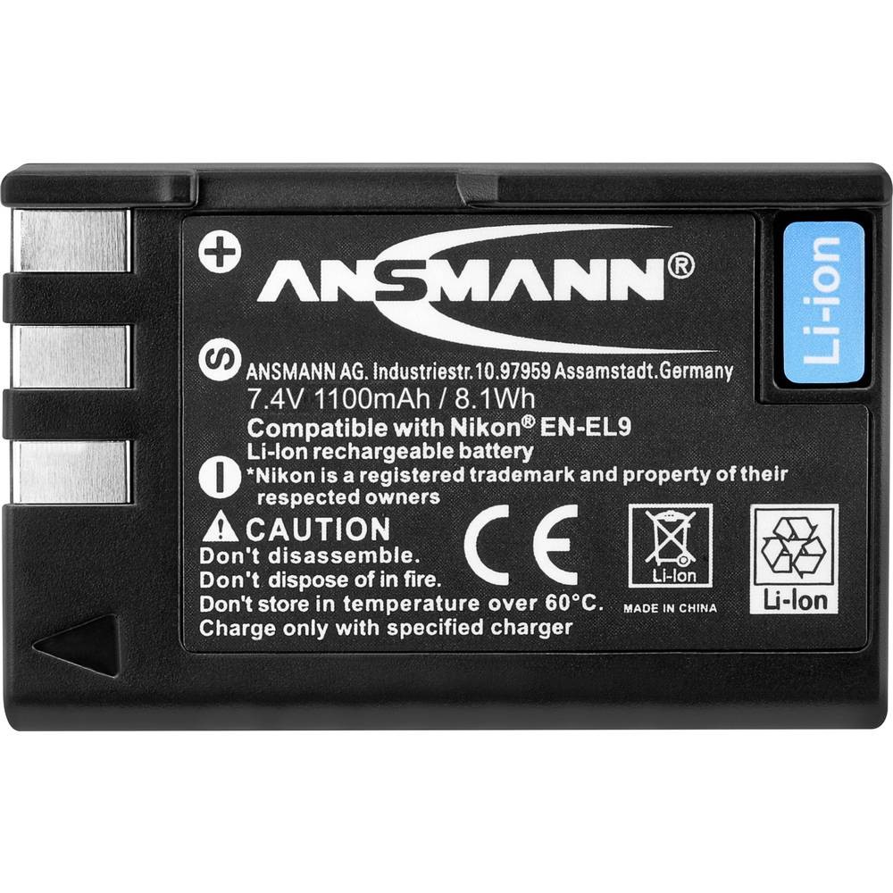 Plus de panne de batterie pour appareil photo EN-EL9 accu longue durée Ansmann