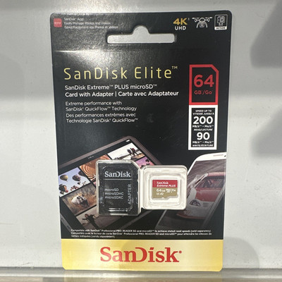 SanDisk Extreme PLUS microSDXC 64 GB Speicherkarte mit SD-Adapter, 4K UHD U3