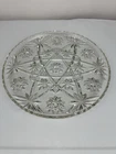 Vintage Anchor Hocking Star of David Glass Serving Platter -Round 11" Scalloped