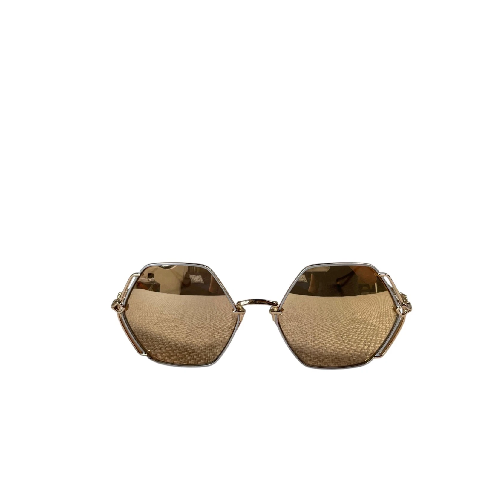 Chrome Hearts Baby Bitch 24K Gold Frame Hexagonal Sunglasses