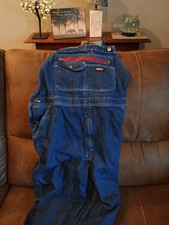 Genuine Dickies Durable Bib Blue Denim Overalls Men's M Relaxed Fit Workwear