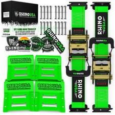 Rhino Usa E-track Wheel Chock Tie Down Trailer Tire Strap Kit For Atv Utv Rtv