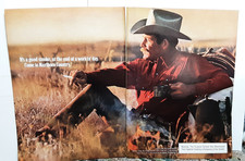 1976 Marlboro Man Cowboy Vintage 2 Page Print Ad Campfire Marlboro Country
