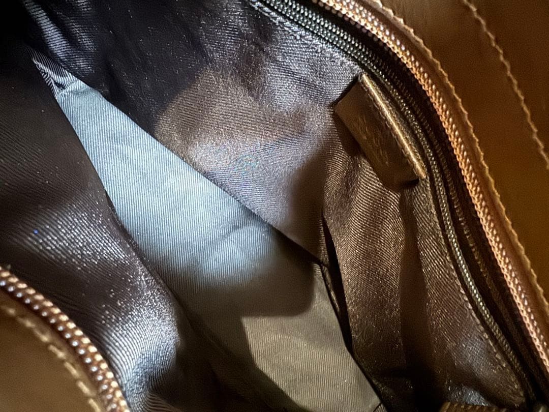 GUCCI GG Canvas Leather Tote Bag Shoulder Bag Brown Beige Authentic Near Mint thumbnail 5