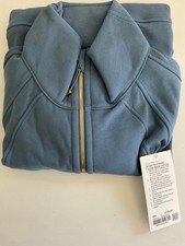 Lululemon Scuba Oversized Funnel Neck Half Zip BLUE WITH GOLD MED/LGE NWT