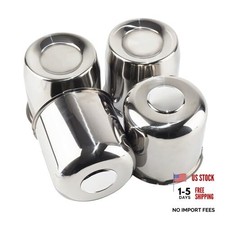 4Pcs 5.15" Push Through Wheel Center Caps 5.15" Hub 4.92" 4.95" H Chrome