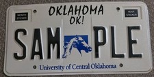 University of Central Oklahoma 1991 SAMPLE License Plate # SAM PLE