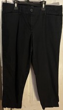 Ann Taylor Loft Original Crop Capri Black Chino Pants Size 12 Womens