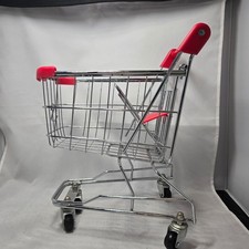 Metal Shopping Cart with red trim 11.75 inches tall