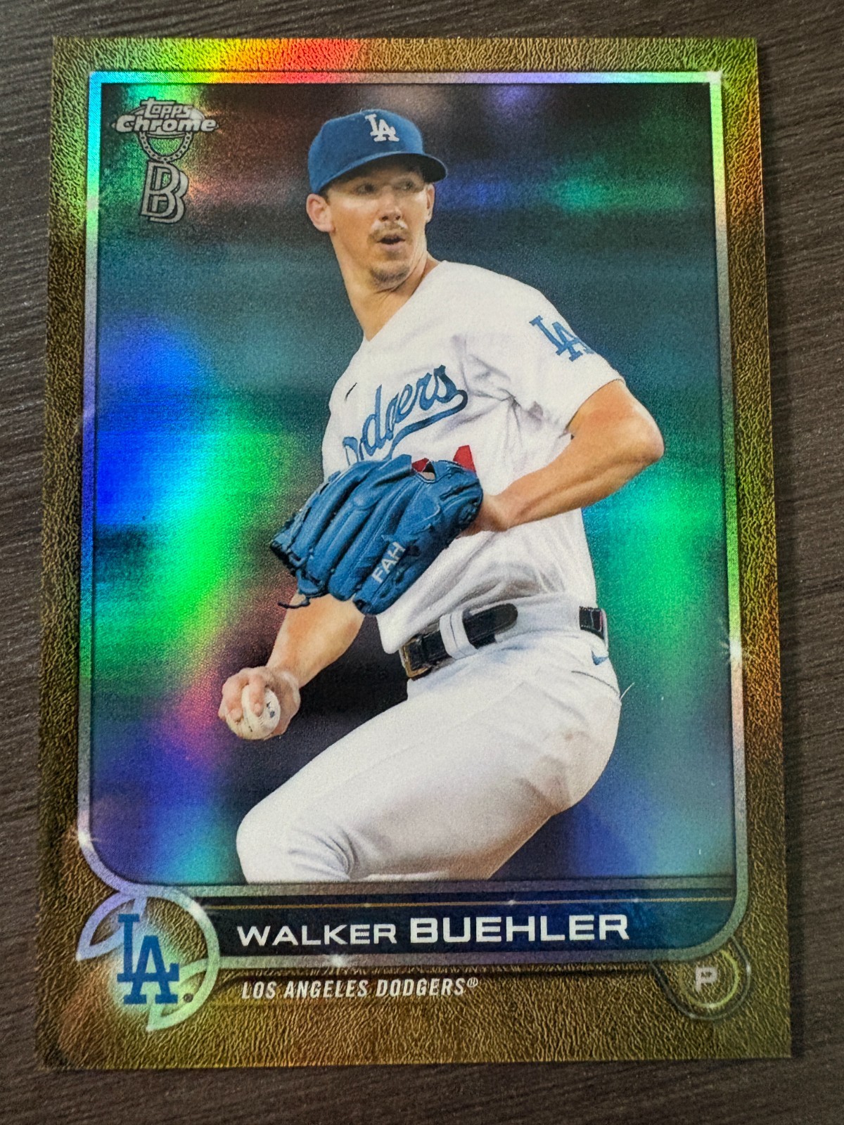 2022 Topps Chrome Ben Baller Walker Buehler #123 Gold Refractor serial /50