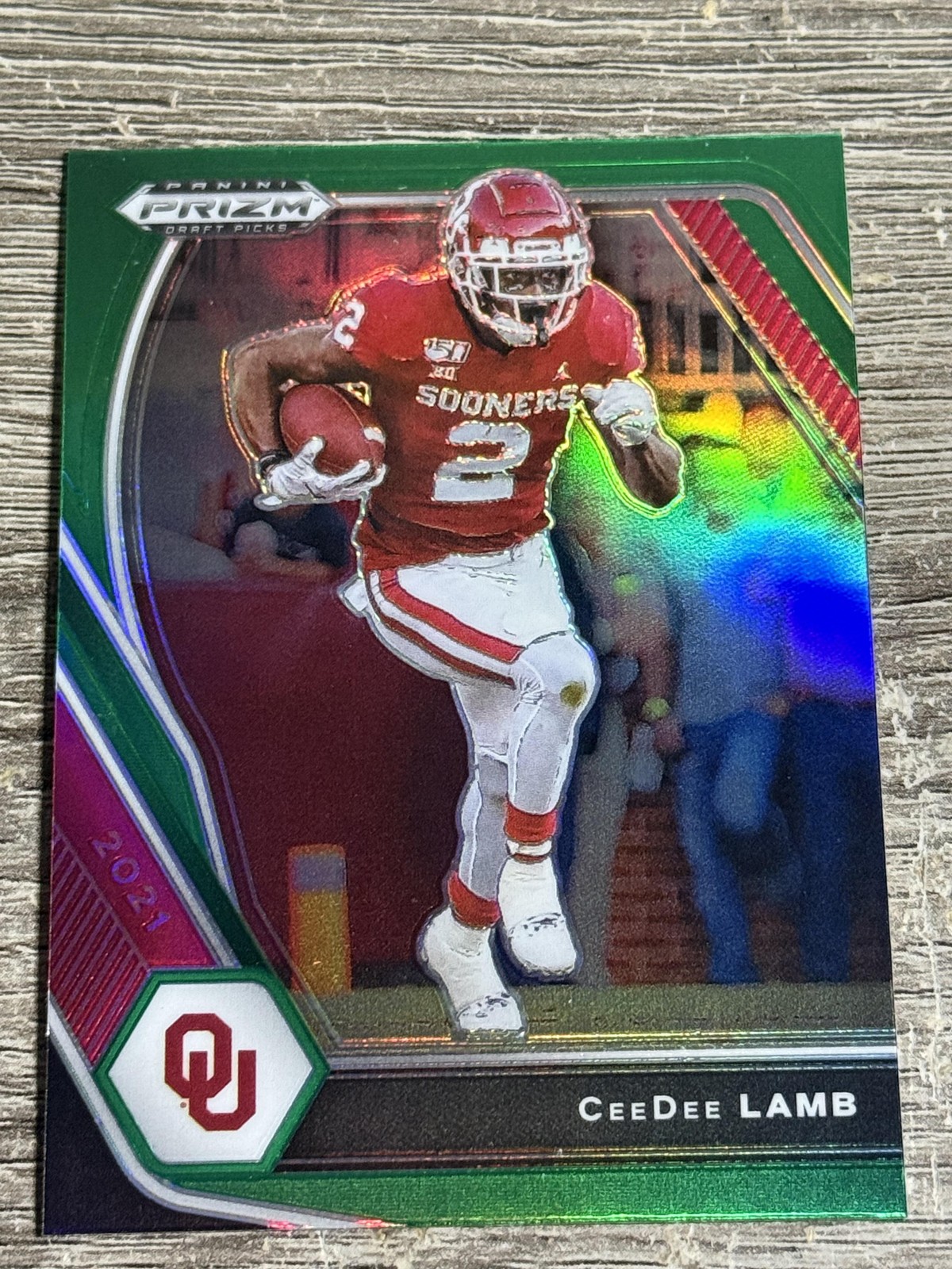 2021 Panini Prizm Draft Picks Collegiate #48 CeeDee Lamb Green