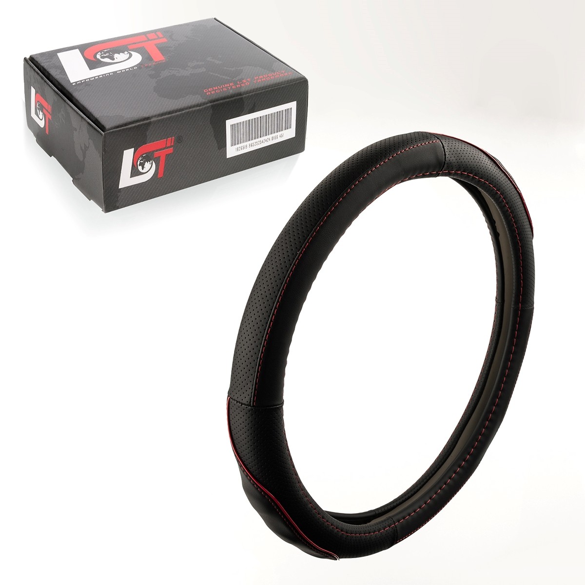 Steering Wheel Cover Ø 38x9cm Anthracite Red for PORSCHE
