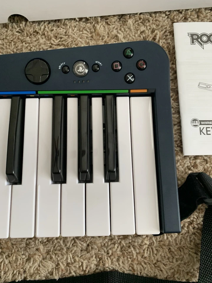 PS3 PlayStation 3 RockBand 3 Music Keyboard w/ Strap - NO GAME Or Dongle - Works - Image 3 of 4