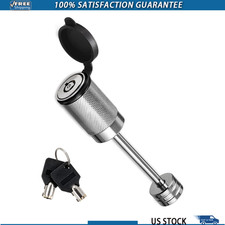 Trailer Coupler Lock 1/4 Dia 2-1/2 Span Latch-Type Coupler, Chrome Coated Keys