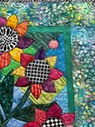Handcrafted Mini Wall Art Quilt.  Batik Wild  Summer Garden #2  Eyecandyfabrics — photo 6
