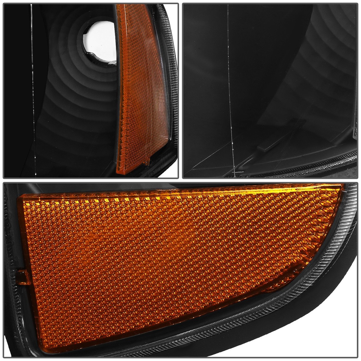 Black Housing Amber Corner Headlights Lamps Fit For 1994
