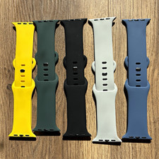 Silicone Sport Band Straps for Apple Watch, Multicolor Lot of 5