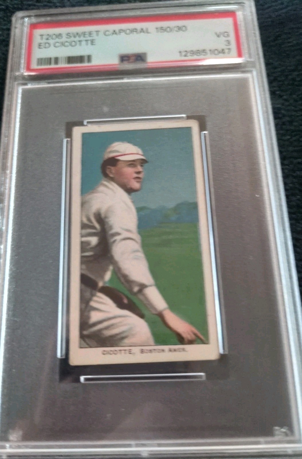 1909-1911 T206 Sweet Caporal Ed Cicotte Boston Red Sox Newly Graded PSA 3 VG