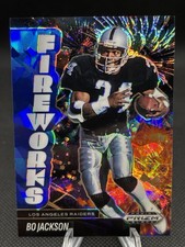 2025 Panini Prizm Black Bo Jackson Cracked Blue Ice Fireworks #/125