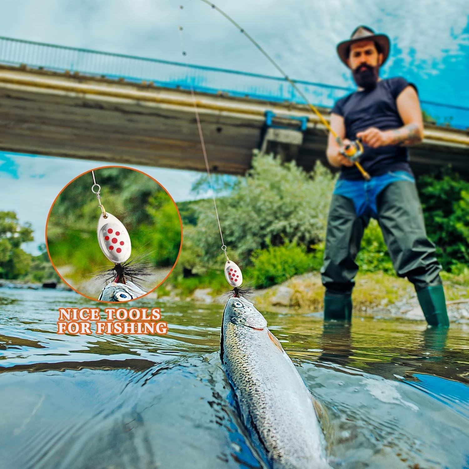 100 Pcs Fishing Lures Spinner Baits Metal Trout Spinners Small  - Image 6