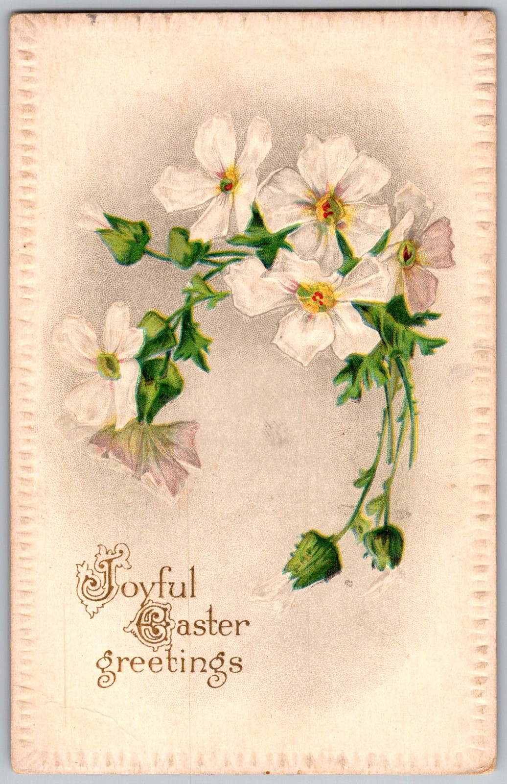 Antique Postcard Joyful Easter Greetings 1910s
