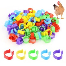 Tenalleys 100 PCS Chicken Identification Band 5Color Leg Rings 16mm...