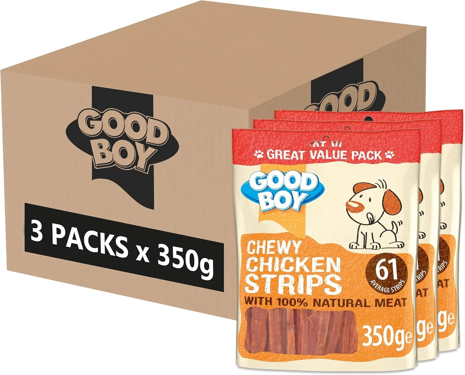 Good Boy Chicken Strips - Natural Dog Treats - Wheat and Cereal Free Recipe - Bu