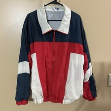 Vintage 90's PRO SPIRIT Full Zip Colorblocked Jacket Mens L Red White Blue