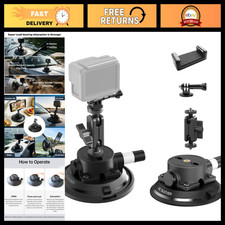4.5" Suction Cup Camera Mount with Ball Head, Adjustable Magic Arm for Stability