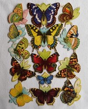 Alte Stammbuchbilder Schmetterlinge Oblaten Glanzbilder Poesiebilder #038