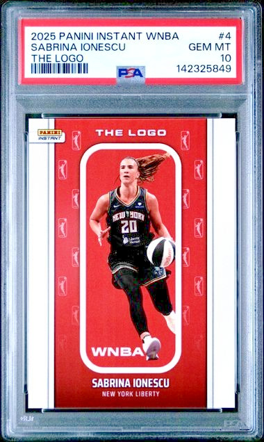 PSA 10 Sabrina Ionescu 2025 Panini Instant WNBA THE LOGO #4 Print Run /1447 view 3