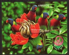 Vanuatu Stamp 741b  - Rainbow lorikeet