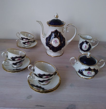 Reichenbach Mokkaservice / Kaffeeservice  6 Personen Kobaltblau