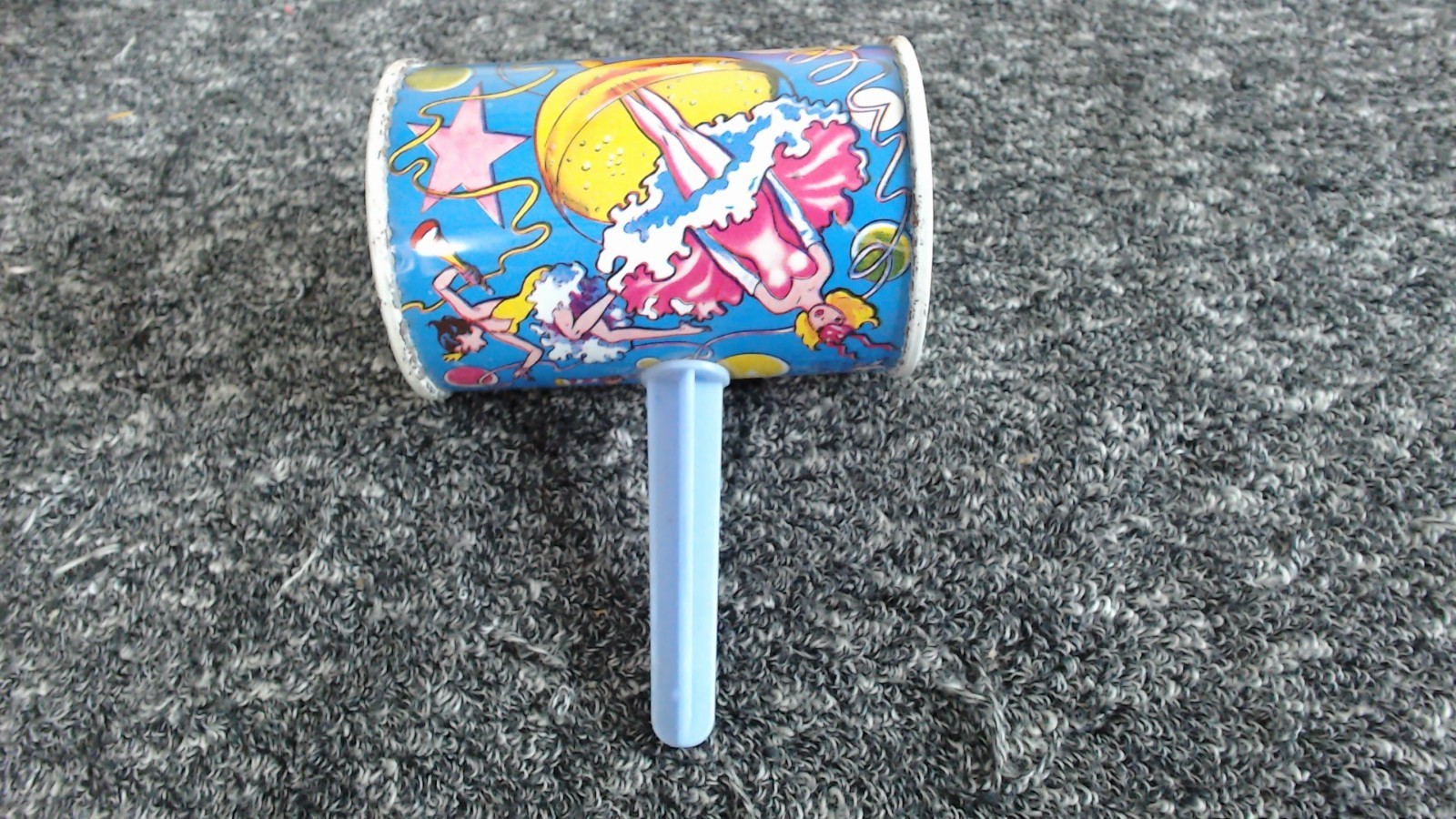 VTG 6 Pc US Metal Toy Noise Maker Circus Party Ratchet Tin Litho Sound Clown