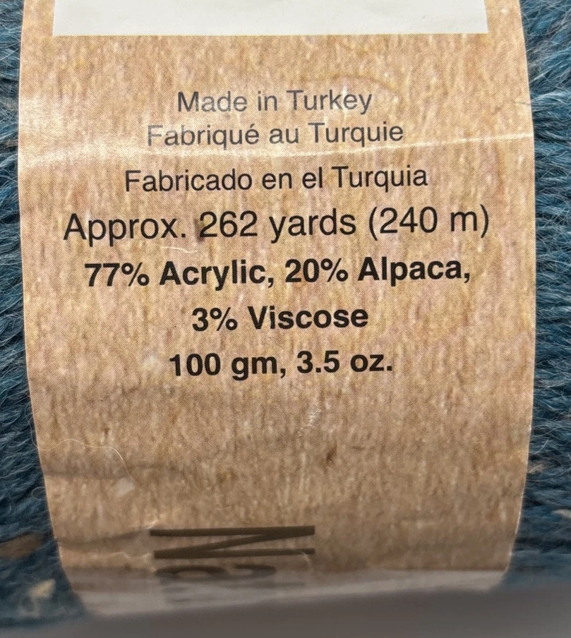 Hilo de tweed de alpaca natural Mary Maxim "Cool Stream" 1 madeja #1998 Foto 4 de 4
