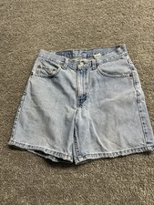 Vintage 90s Levis 550 Shorts Mens 29 Red Tab Light Blue Denim Thrash Distress