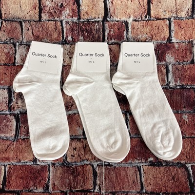 NWT Knickey (now Subset) Organic Cotton Quarter Socks M/L Cloud Nine - 3 Pairs