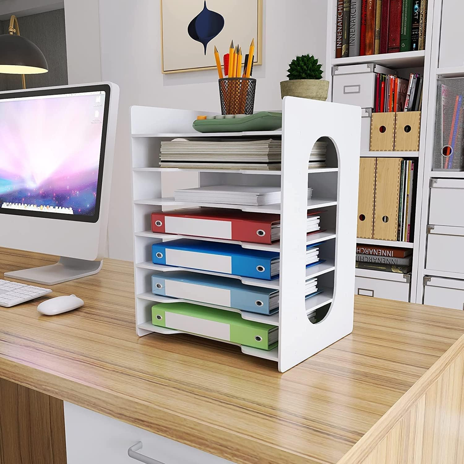 Organizer PUNCA 7 Livelli: Il Re della Scrivania! PVC Resistente A4
