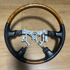 Jdm Toyota Land Cruiser 100 Uzj100w Wood Combination Steering Wheel Brown