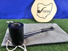 Nording Compass Smooth Black Poker Aluminum Stem Briar Pipe, Unsmoked, Bag