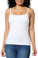 Colleen Lopez Women's Knit Cami w/Built-In Shelf Bra White