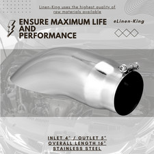 For Exhaust Tip 4 Inlet 5 Outlet 16 Long Stainless Steel Turn Down Tailpipe